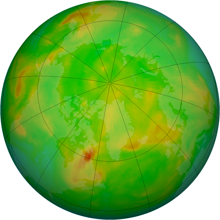 Arctic ozone map for 21 June 1984